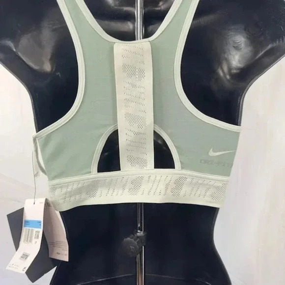 NEW Nike Dri-FIT Swoosh UltraBreathe Sports Bra Scoop Neck Green Gray Womens M - Picture 4 of 8